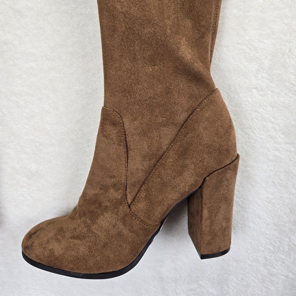 New Kenneth Cole Justin OTK Boots Brown Over The Knee Heeled Boots Size 6 Career - Picture 4 of 10
